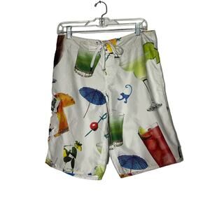 O’Neill Mens Board Shorts Built-in bottle opener Bathing Suit Cocktails 31"